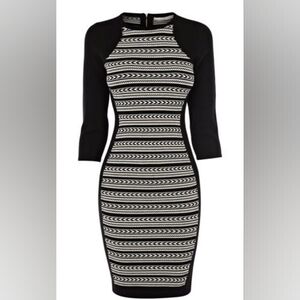 Karen Millen Black and White Long Sleeve Dress
